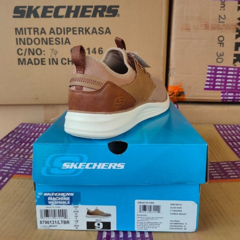 Sepatu Skechers Camda Beket Lt Brown 8790131/LTBR Men's Shoes Original