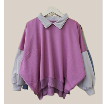 Sweater XXXL Collar Batwing Oversize Sweater Berkerah Wanita Bigsize