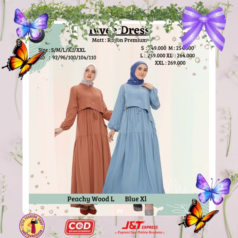SPECIAL PRICE BAYAR COD IVVE DRESS GAMIS RAYON PREMIUM POLOS CANTIK BY NADHEERA LUXURY - ZETAHIJAB