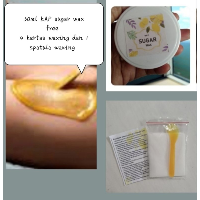 COD☑️Waxing ketiak - KAF sugar wax 50ml - free 8 kertas wax&1 spatula