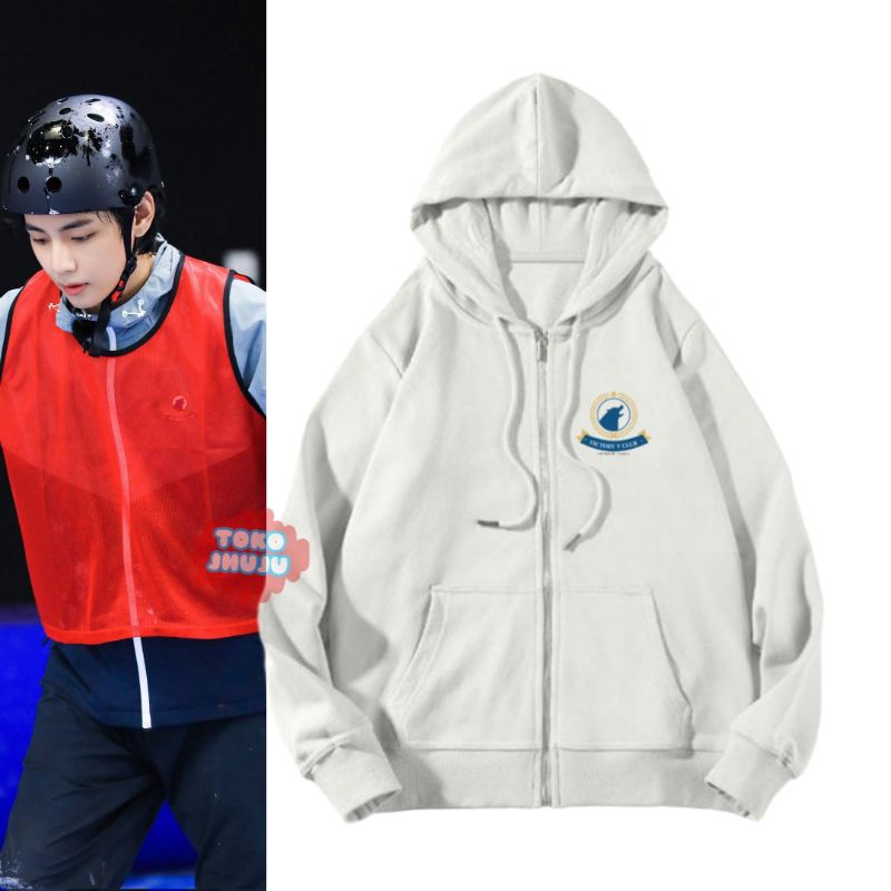 Hoodie Zipper Taehyung Run Bts 2023 Logo Kecil