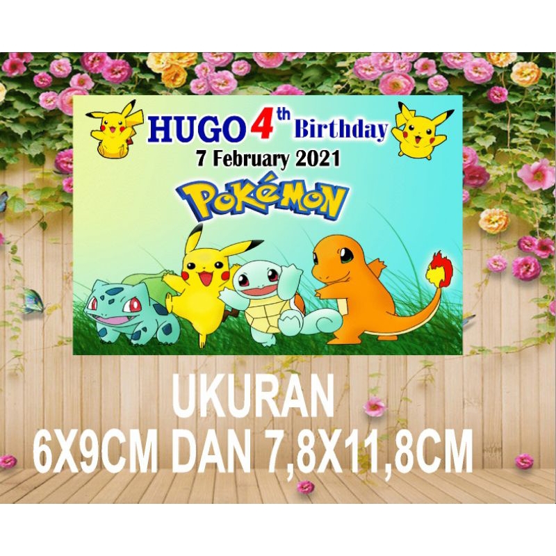 

stiker ulang tahun karakter pokemon per paketan,ganti nama foto dan tanggal