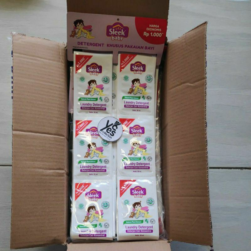 Sleek Baby Laundry Detergent 1 Renceng 12 Sachet Sabun Cuci Khusus Pakaian bayi Loundry Deterjen Cair Konsentrat