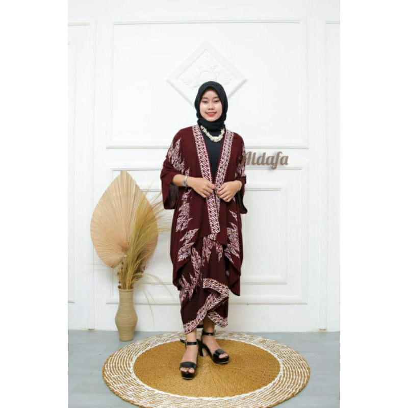 outfit KOndangan batik full sett dengan rok lilit