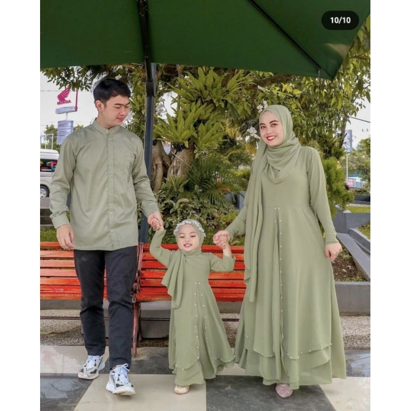 CP FAMILY ANNISA, COUPLE KELUARGA, WOLFIS, GAMIS HIJAB MUSLIM, MAXY DRESS