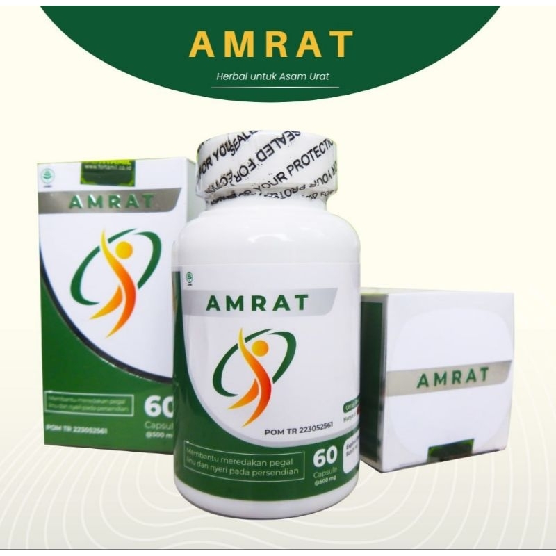 

Amrat Herbal Asam Urat Kolesterol Nyeri Sendi 1 Botol 60 Kapsul