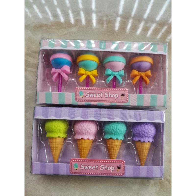 

Penghapus Pensil Lolipop/Ice Cream Cone (isi 4)