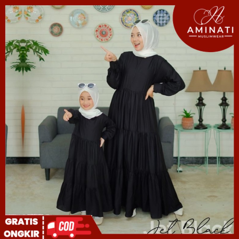 Gamis Anak Perempuan terbaru Dress Anak 7 -12 Tahun Rayon Polos jatuh dan tebal Model Susun Rampel H
