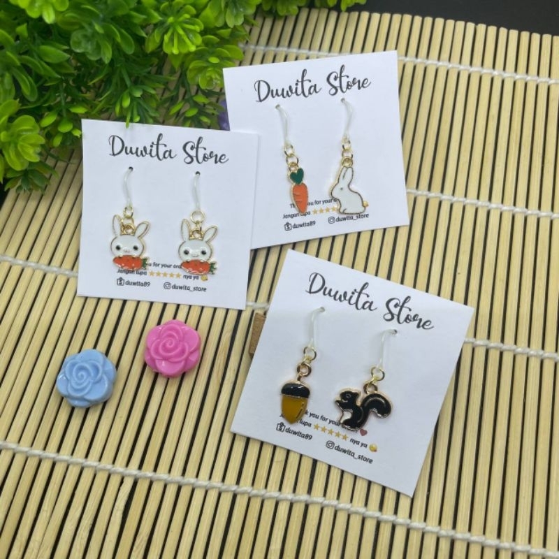 HANDMADE ANTING ANAK/DEWASA KAITAN PLASTIK MOTIF ANIMAL-3(Alloy)