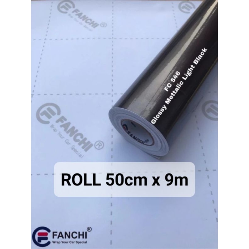 ROLL Stickee Fanchi FC546 Candy Glossy Mettalic Light Black 50cm×9m ROLL