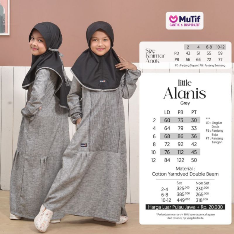 Sarimbit Mutif 2023 Sarimbit Alanis Grey Gamis Alanis Koko Alridho Al ridho