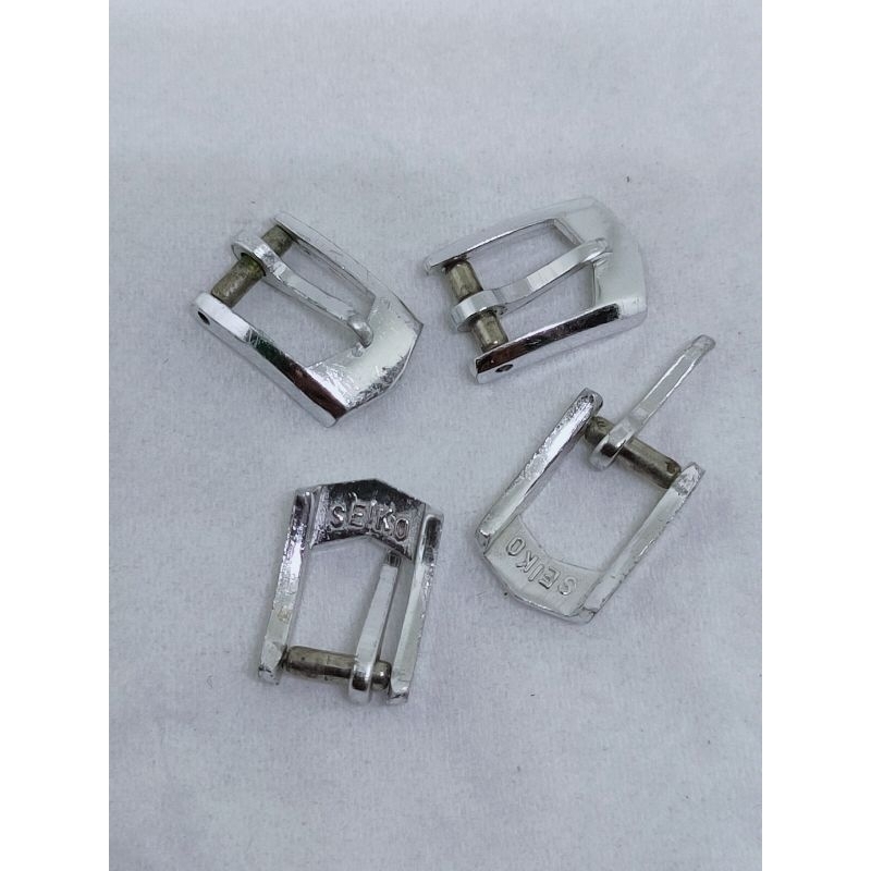 Seiko buckle silver strap kulit leatherstrap ladies watch part jam tangan antik wanita NOS arloji se