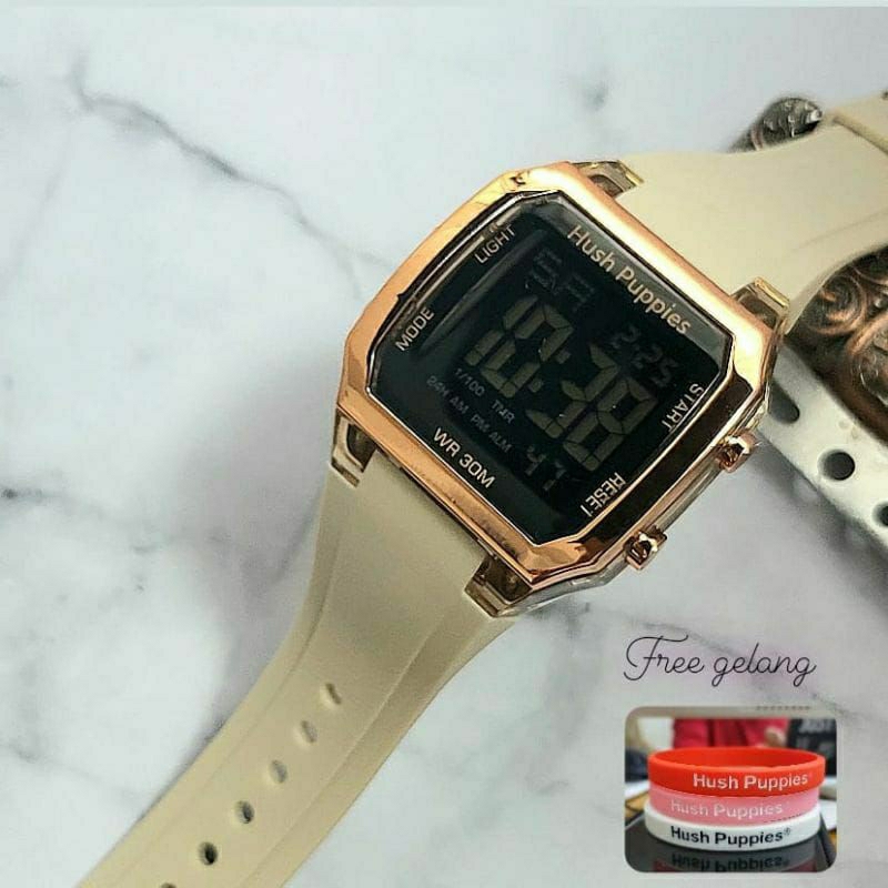 New Jam Tangan Hush Puppies Free Gelang Random Free Box Baterai Tahan Air Buat Berenang