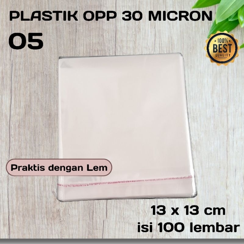 PLASTIK OPP 13X13 SEAL/LEM TEBAL 30 MIC PLASTIK ROTI/ KEMASAN UNDANGAN