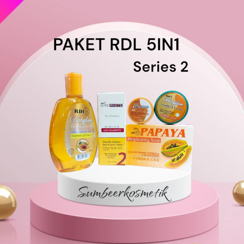 Paket Glowing Rdl Series 5in1 Sure White - Perawatan Wajah