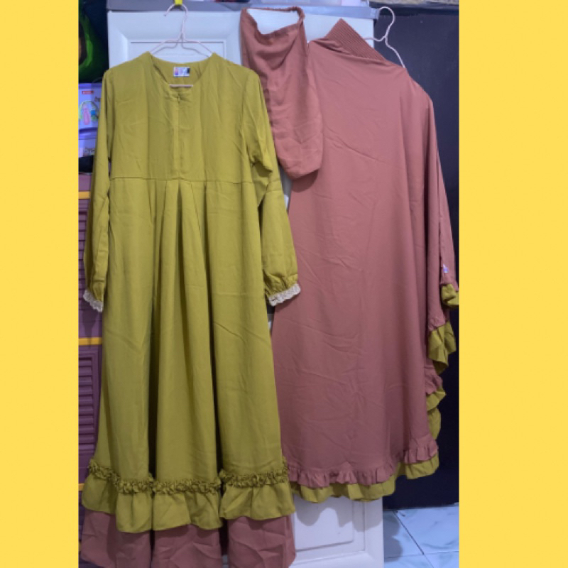 Gamis Zahidah Set kerudung n cadar preloved