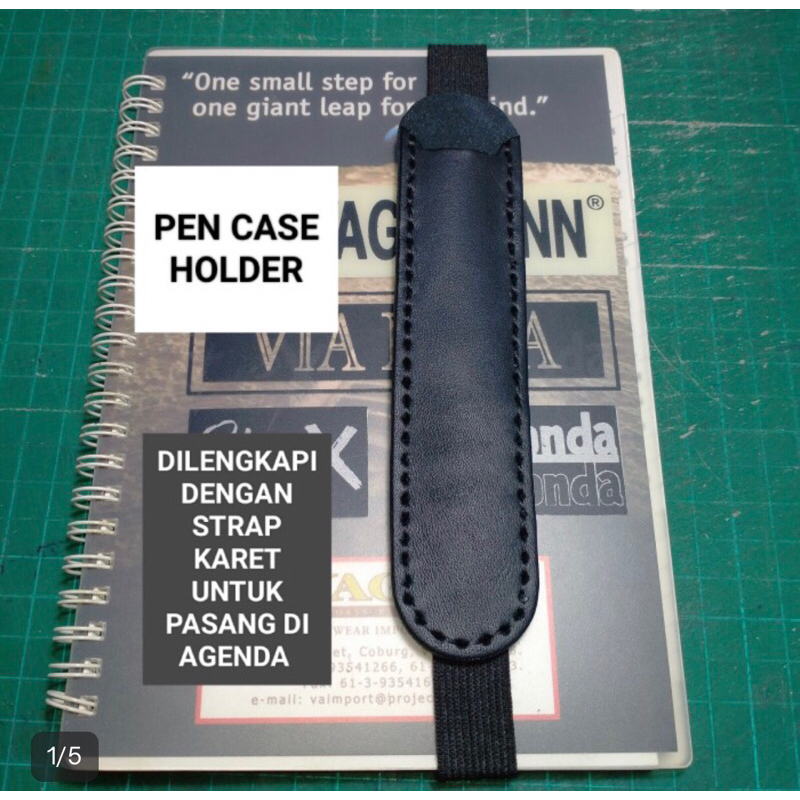 

LEATHER PEN CASE + Karet / PEN HOLDER KULIT ASLI + Karet