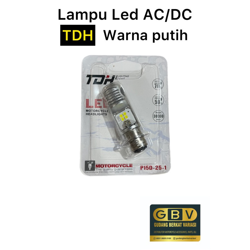 TERMURAH  LAMPU LED MOTOR ORIGINAL TDH M2A M2B H6 AC/DC 8WATT+8WATT BALON LAMPU DEPAN