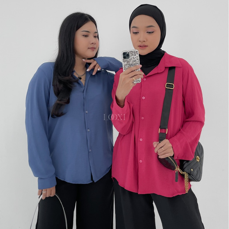 Haerin Shirt | Kemeja Kerja &amp; Kuliah | Kemeja Anti Lecek