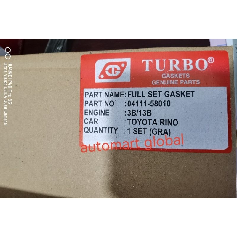 packing set komplit toyota rino 13b 3b