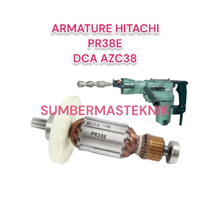 ARMATURE HITACHI HIKOKI PR38E ANGKER ROTOR MESIN BOR BOBOK HITACHI HIKOKI PR38E PR 38 E BULL