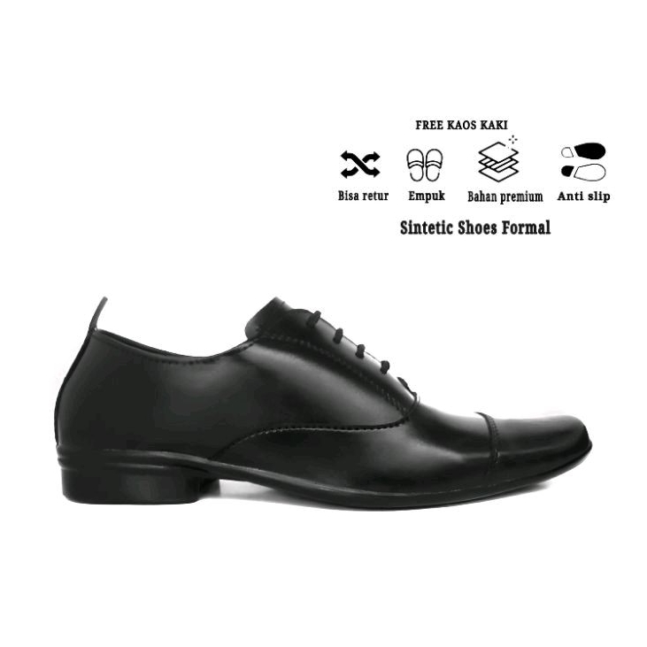 BEST PRODUCT - Sepatu Pantofel Pria Pakai Tali Dan Tanpa Tali Hitam Coklat Kekinian Pendek Swedian Leather Kulit Formal Kerja Kantor