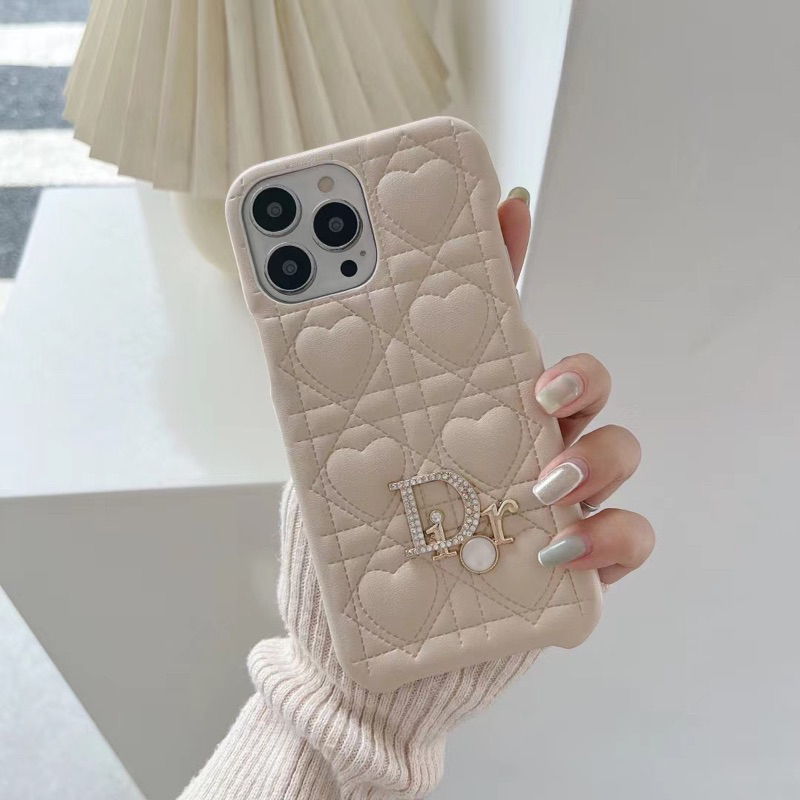 Iphone 14 Pro Max 13 12 11 14Pro 13Pro 12Pro 11Promax 12 Promax Cdior Many Hearts Leather Case