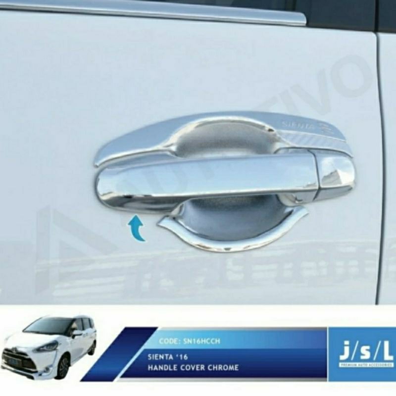 Tank Cover Pintu Mobil Toyota Sienta Chrome Pegangan Pintu Mobil