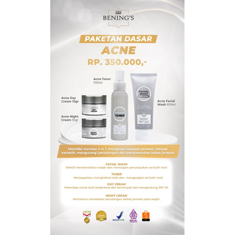 BENINGS SKINCARE PAKET ACNE