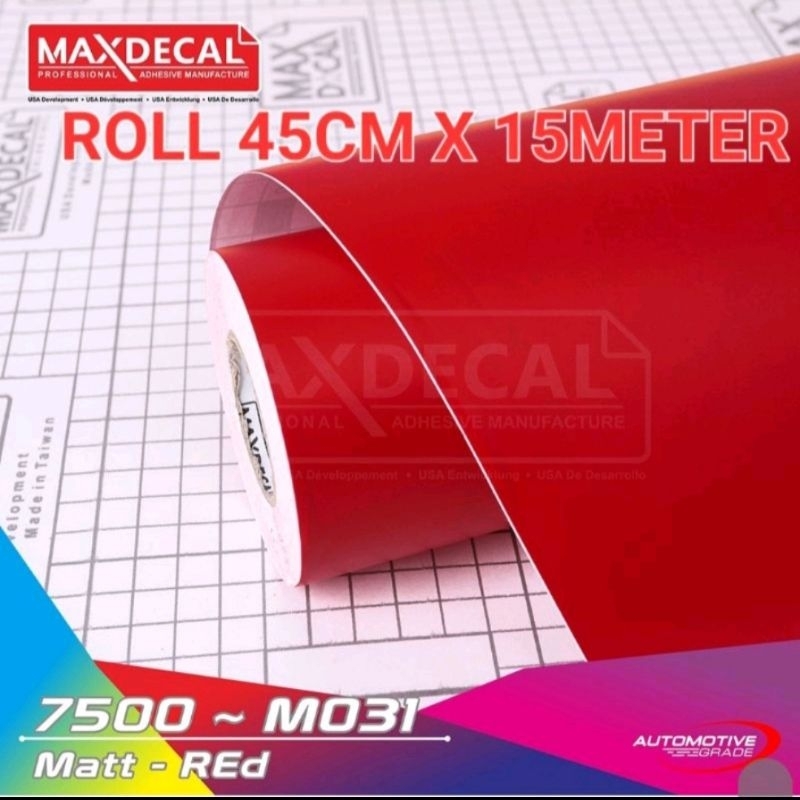 ROLL Sticker Maxdecal 7500 M031 Matt Red 45cm × 15m ROLL