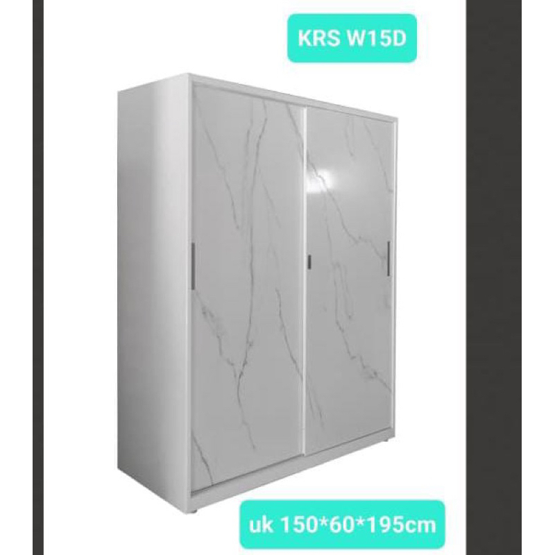 Lemari Pakaian Plat Besi Sliding Jumbo 150cm