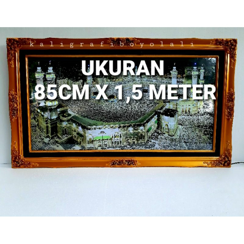 hiasan dinding kaligrafi kabah lampu murotal 1,5 METER  ORI KALIGRAFI BOYOLALI