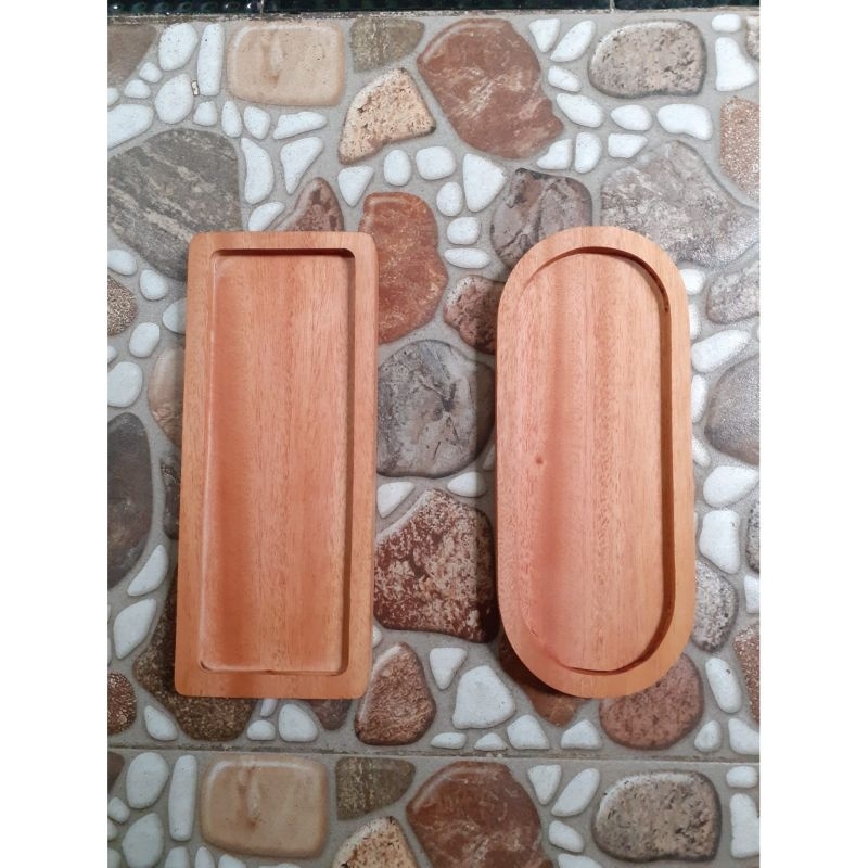 Wooden Plate/ Piring Kayu Oval/ Piring Kayu Persegi/ Piring Kayu Love Mahoni