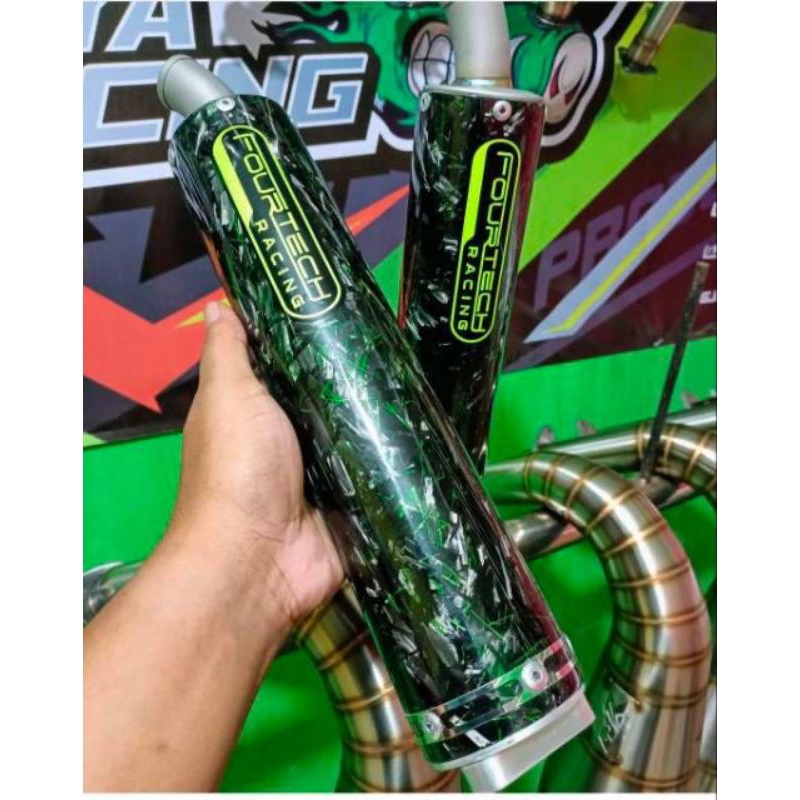 Knalpot ninja R SS RR KRR Fourtech Slincer karbon forged Original bye GJR Racing