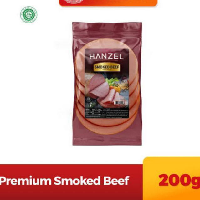 

PREMIUM HANZEL SMOKED BEEF Daging Sapi Asap Hanzel 200 gram isi 12 Slices