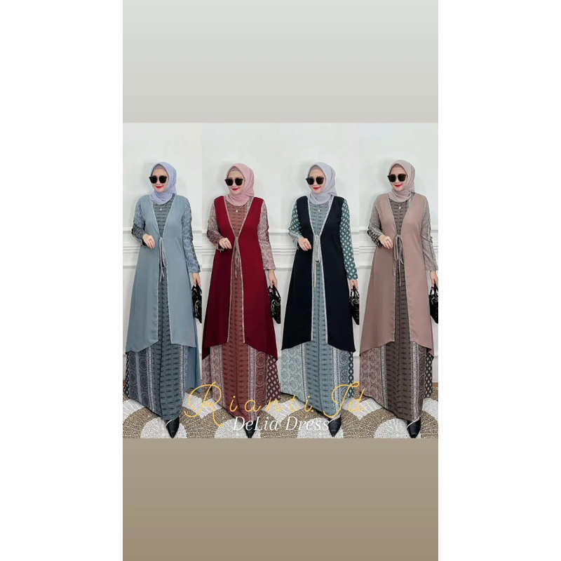 Delia dress ori rianti - gamis rianti ori - gamis ori rianti