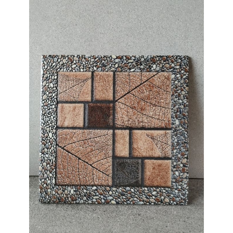 KERAMIK 40X40 MATT KASAR MOTIF BATU URAT KAYU TERAS