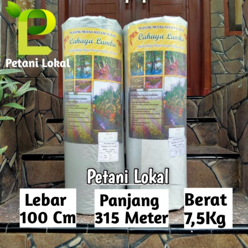 Plastik Mulsa Hitam Perak 7,5 Kg Ukuran Lebar 100 Cm Panjang 315 Meter  Cap Cahaya Lumba