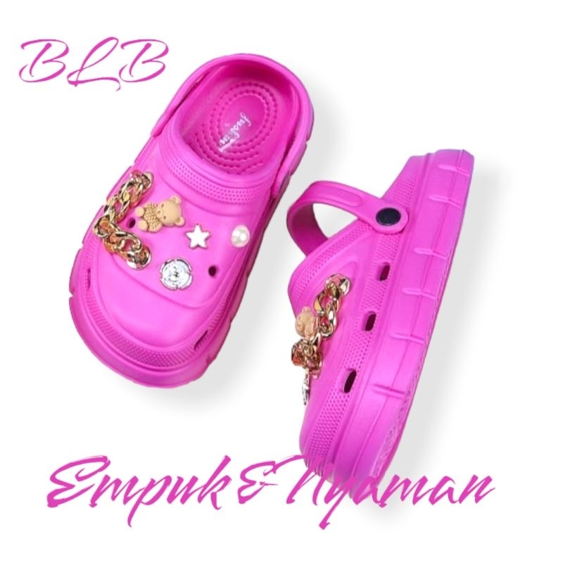 Sandal Anak Perempuan Kekinian Sandal selop Anak Cewek tali Belakang Motif Import Sandal Baim Anak Perempuan Import Eva Rubber Nyaman Trendy