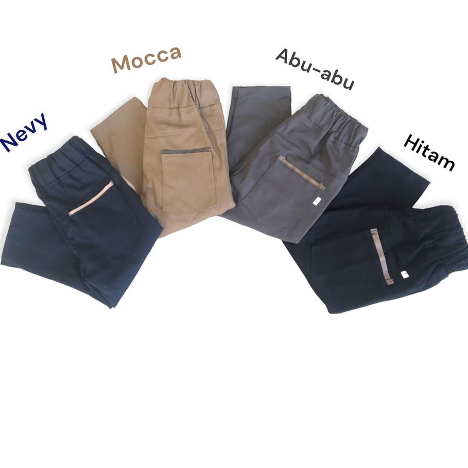 Celana Chino Anak Panjang laki-laki terlaris chinos slim fit Material Twill Stretch Cotton Meral usia 1-14 th