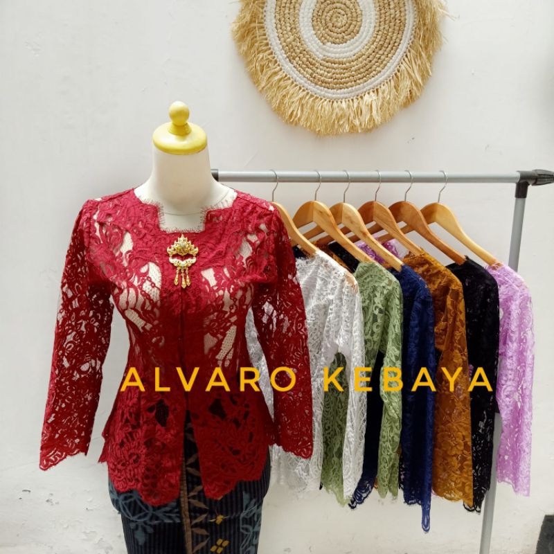 Kebaya sabrina brokat halus premium modern wisuda atasan baju adat brukat halus lamaran cantik premium lace