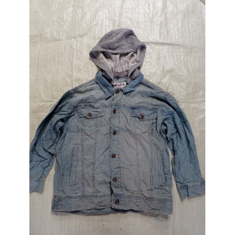 jaket jeans crop top hoodie nylaus jeans second bekas original