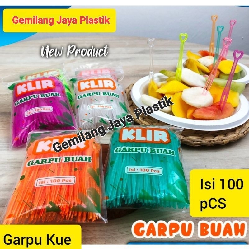 Garpu Kue Model Love / Garpu Buah Warna Warni Isi 100pcs