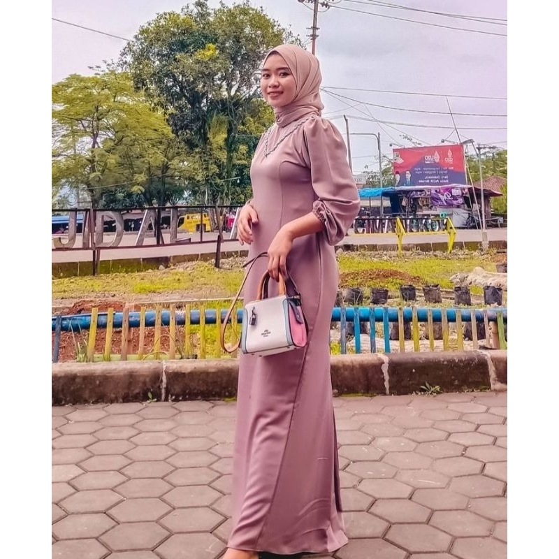 Ready size jumbo - vorry dress - dress pesta muslimah kondangan - dress terbaru - gaun premium