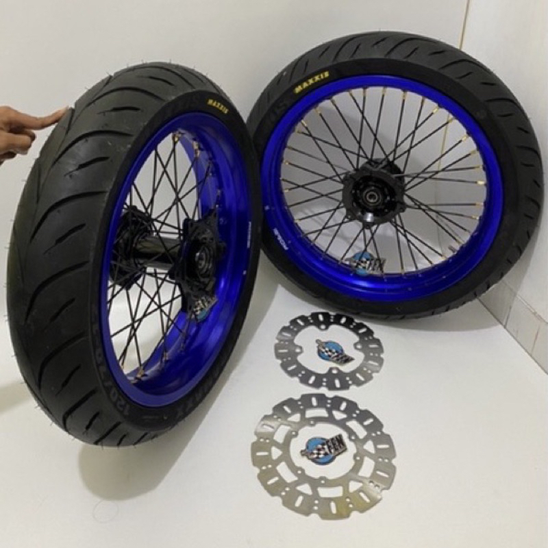 Paket Velg Set SuperMoto CRF150 KlX CRF 150 L WR155 D-Tracker CRF150L - Sepaket Velg Super Moto KLX 