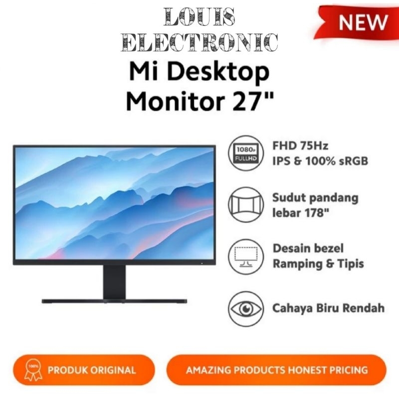 LES Desktop Monitor XIAOMI 27&quot; Layar IPS 1080P FHD 100% sRGB ( Khusus Medan )