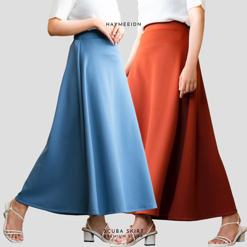 Cuci Gudang Haymeeidn - Rok Ruffle Scuba Bangkok Ruffle Skirt Premium Rok Segi 8 Warna Putih Dan