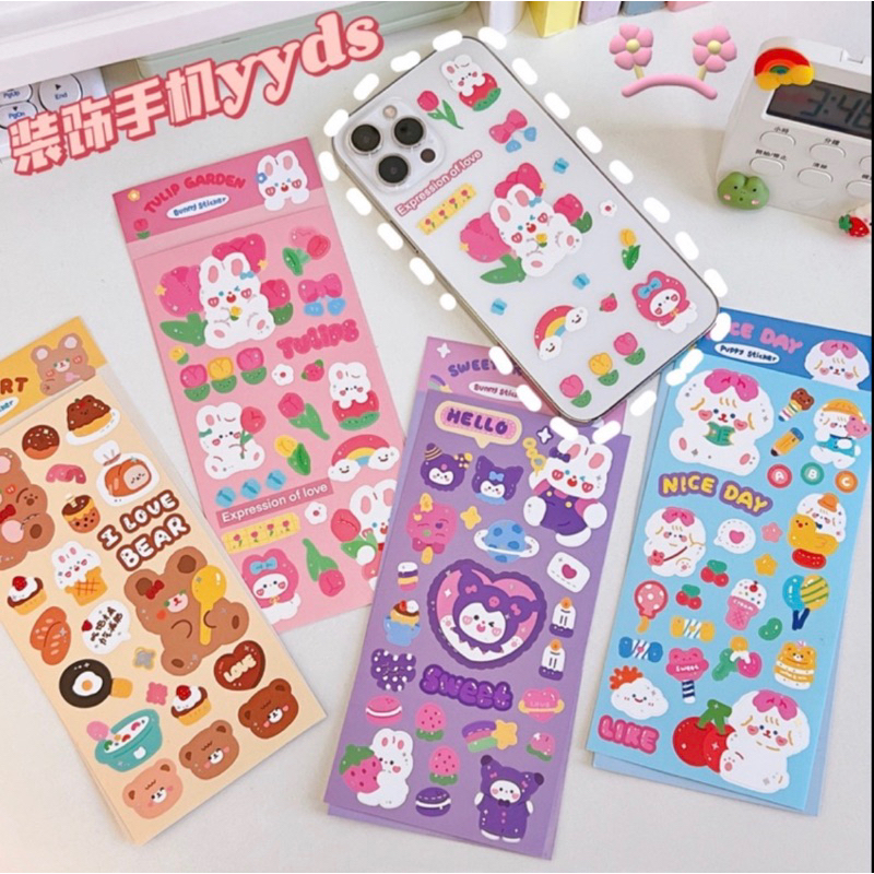 

Sticker set motif kartun dekorasi serbaguna