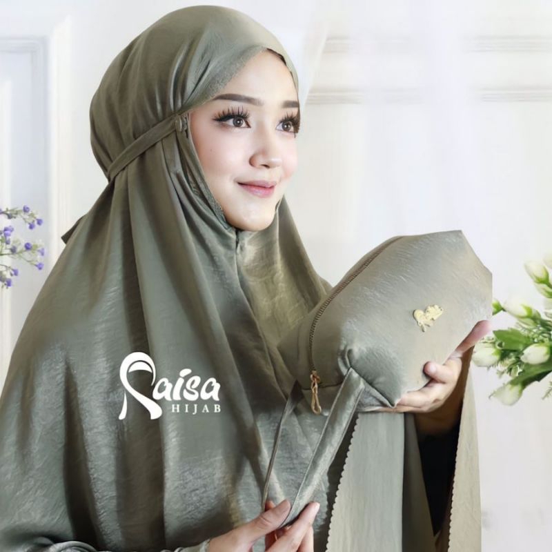 MUKENA SILK PREMIUM LASERCUT FATEEMA BY RAISA HIJAB/MUKENA SATIN SILK LASERCUT PREMIUM/MUKENA TRAVEL