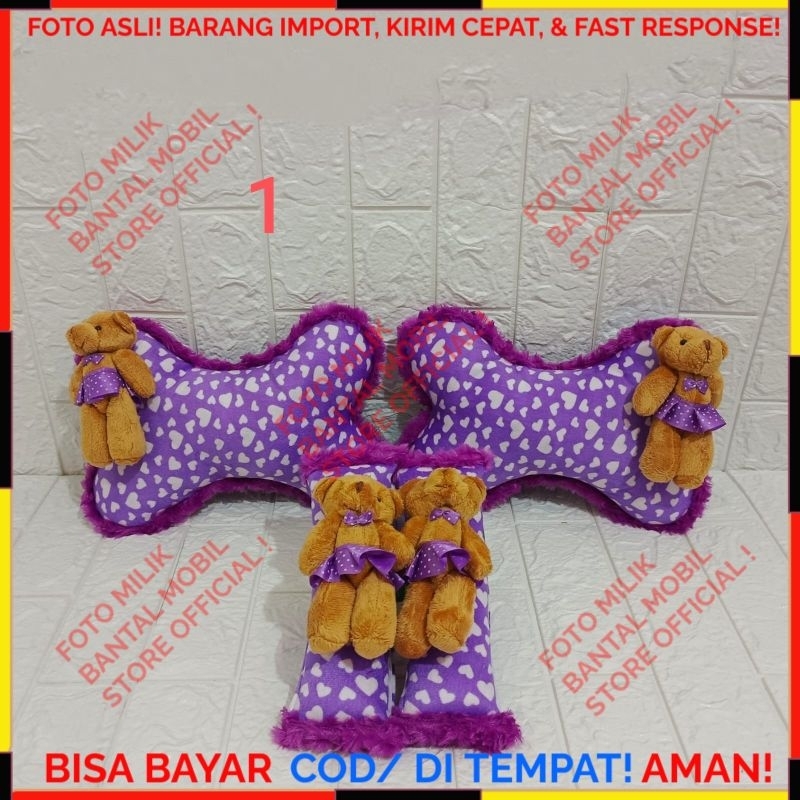 SET BANTAL SANDARAN HEADREST JOK KEPALA LEHER TISU TISSU TISUE TISSUE SAFETY BELT SABUK PENGAMAN KUR